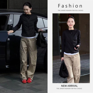 两件套装 连帽外套显瘦阔腿裤 一整套穿搭女韩系百搭纯色长袖 秋季