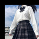 全套 日系制服百褶裙烟灰春夏秋款 jk制服套装 学生仙女领结正版
