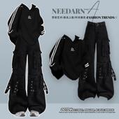 裤 酷飒拽姐工装 一整套ootd穿搭高级感巨好看学院风卫衣套装 秋季