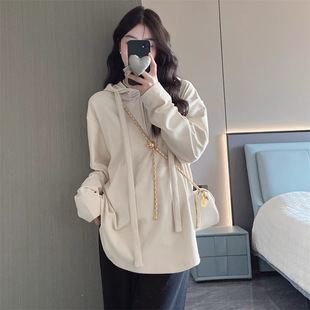 休闲大码 跨境连帽打底T恤女2025春季 长袖 韩版 宽松百搭卫衣女 新款