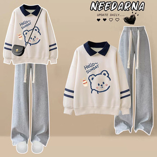 17女孩18岁大童两件套 运动套装 春季 15高初中学生16卫衣polo衫