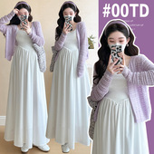 针织拼接孕妇背心裙＋针织防晒开衫 新款 孕妇两件套 2025夏季 孕妇装