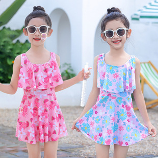 定制儿童泳衣保守中大童游泳衣分体学生泡温泉速干专业泳装