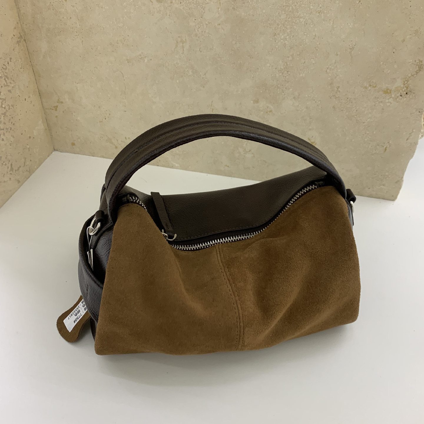 2025秋冬麂皮包质感真皮hobo手提斜挎包小包包高级感饭盒枕头包