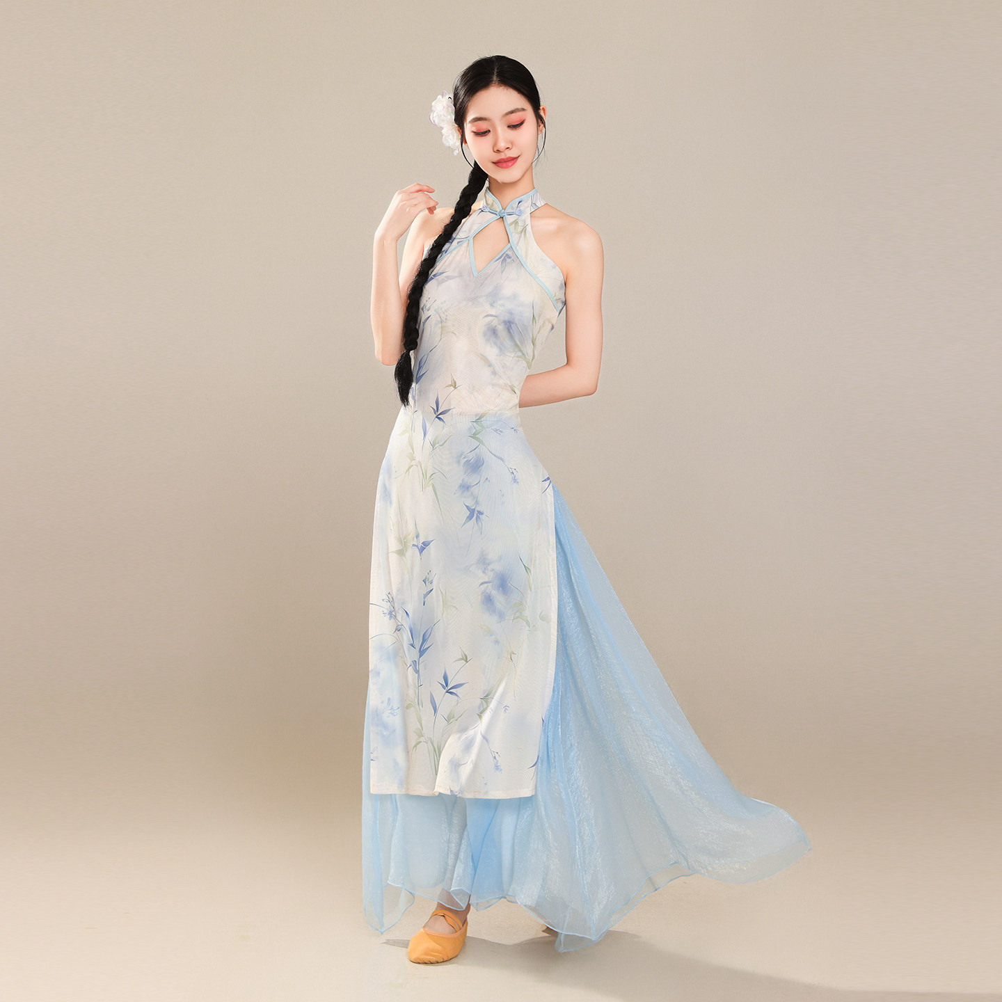 古典舞旗袍演出服女中国风舞蹈服装新款现代舞练功服爵士舞表演服