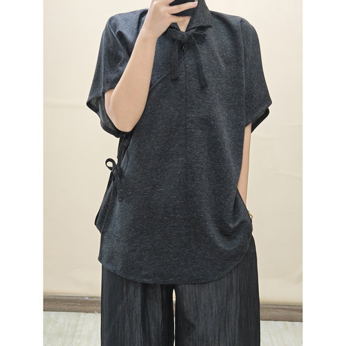 丝麻针织质感凉爽明制翻领汉服