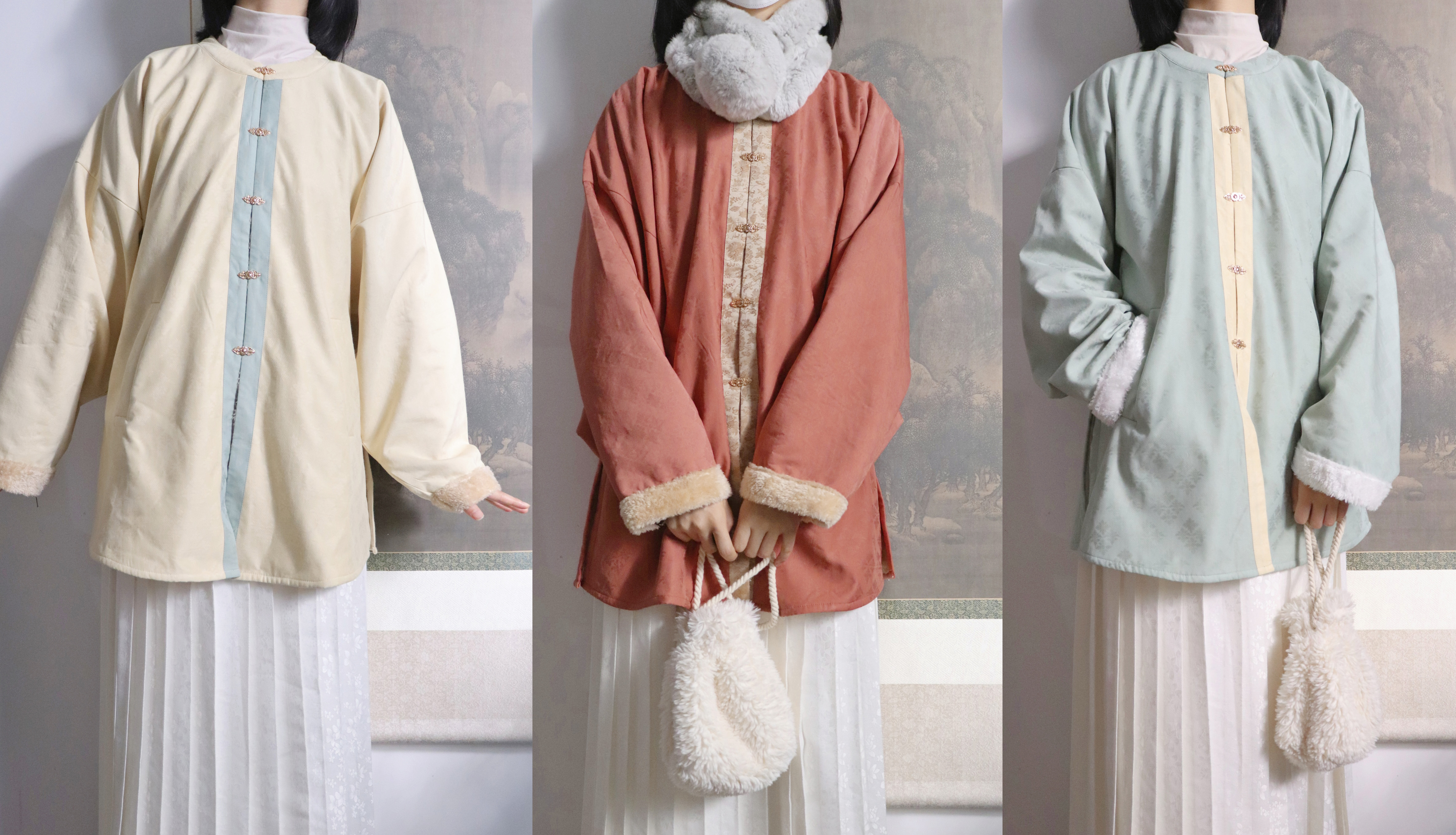 裳裳者华春秋加绒日常明制圆领袄