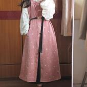 春夏提花明制交领长衫 裳裳者华 粉黑 方领长比甲日常汉服连衣裙