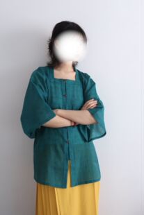 短衫 日常春夏秋明制汉服天丝提花传统纹样方领半袖 柏叶 裳裳者华