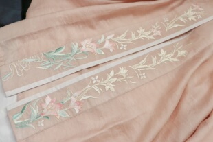 短衫 原创刺绣花宋制直领对襟天丝提花飞机袖 日常汉服 荷 裳裳者华