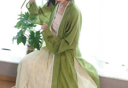 裳裳者华绿意春夏秋天丝长衫汉服