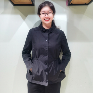 YUN韫2025秋季 女装 翻领单排扣设计感显瘦抽绳短风衣外套 5878 新款