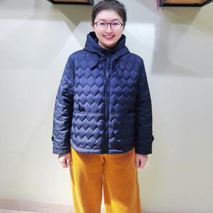 YUN韫短款韩版宽松波浪格女棉衣