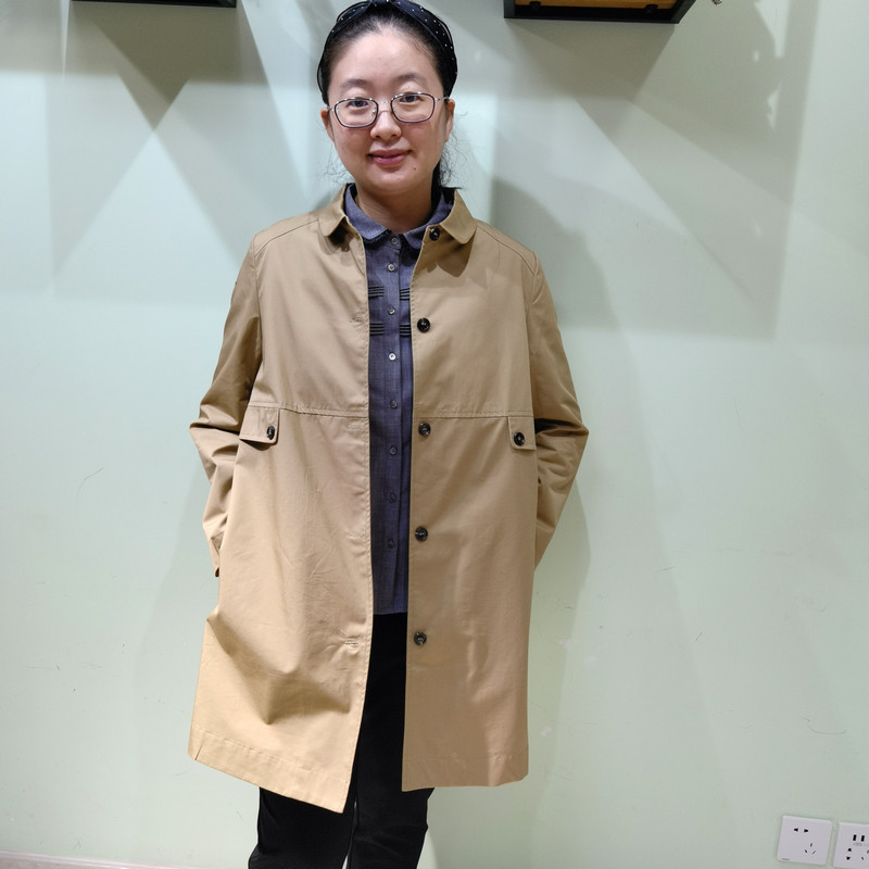 YUN韫2024年秋季新品女装单排扣中长款风衣女卡其色韩版外套 1551
