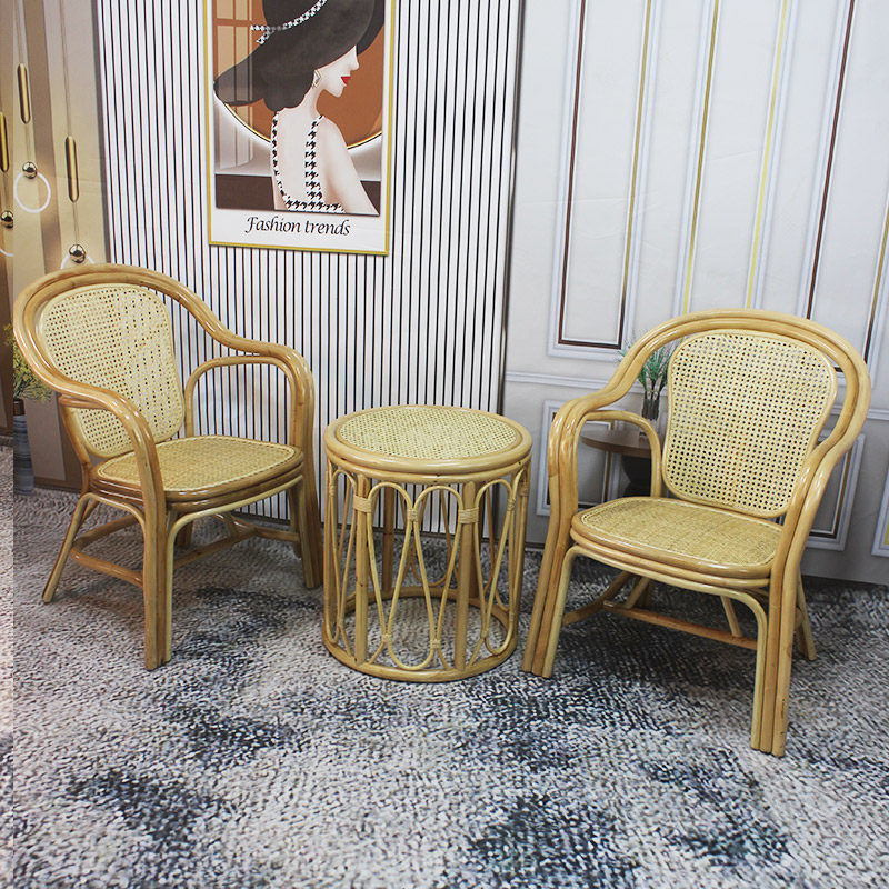 印尼藤编休闲椅家用阳台户外庭院真藤茶桌椅老人靠背椅单人扶手椅,住宅家具,阳台椅,淘宝优惠券,粉丝福利购,淘宝优惠卷
