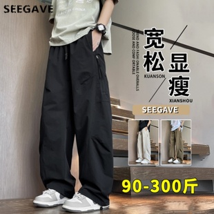 工装 加绒加厚弯刀裤 裤 男加肥加大宽松裤 秋冬季 子胖子休闲长裤 大码
