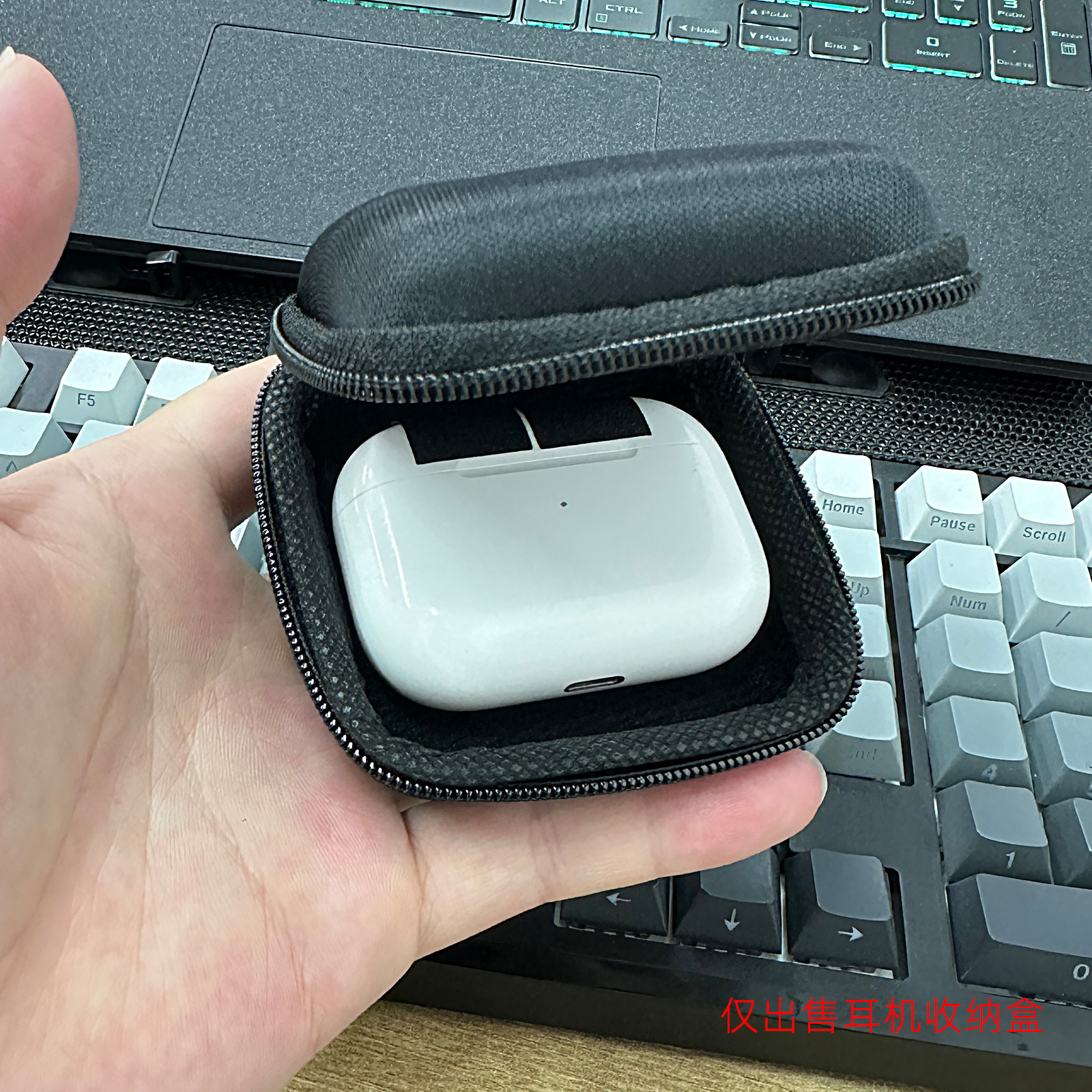 方形USB数据线收纳盒 蓝牙耳机收纳黑色包 eva拉链耳机收纳包加硬