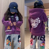 拉链外套日系男女童加厚卫衣帽衫 奶嘴儿童加绒长袖 新款 闲闲家冬季