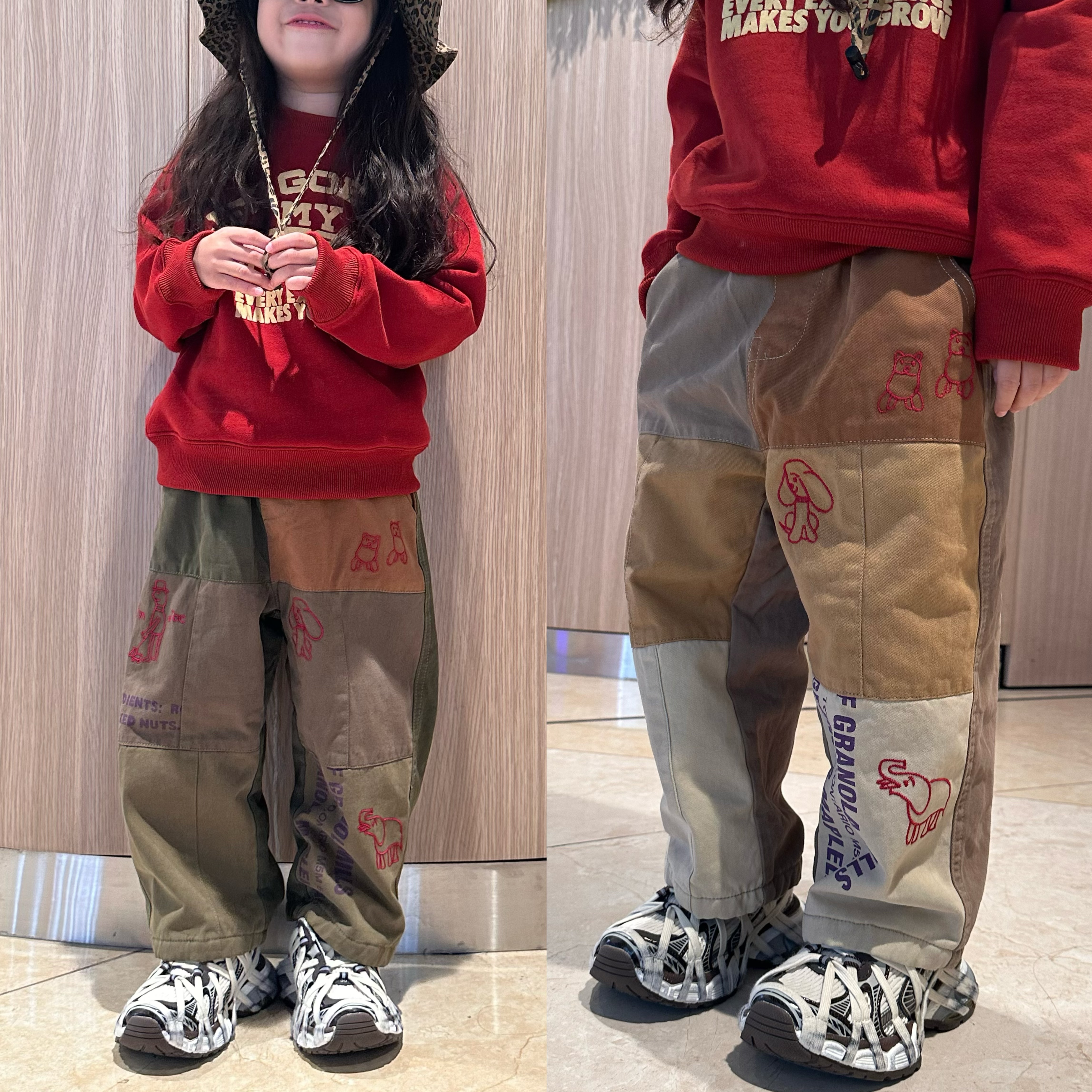 闲闲家春季新款儿童日系拼接长裤