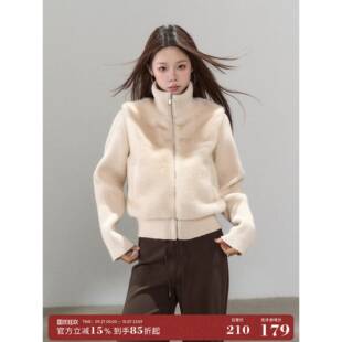 一颗小野莓毛毛针织拼接外套女2025年秋冬时尚高级感小众韩系上衣