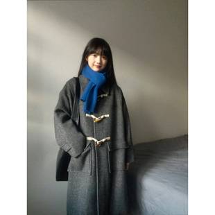 牛角扣羊绒大衣女2025秋冬新款灰色小个子毛呢外套加厚羽绒服内胆
