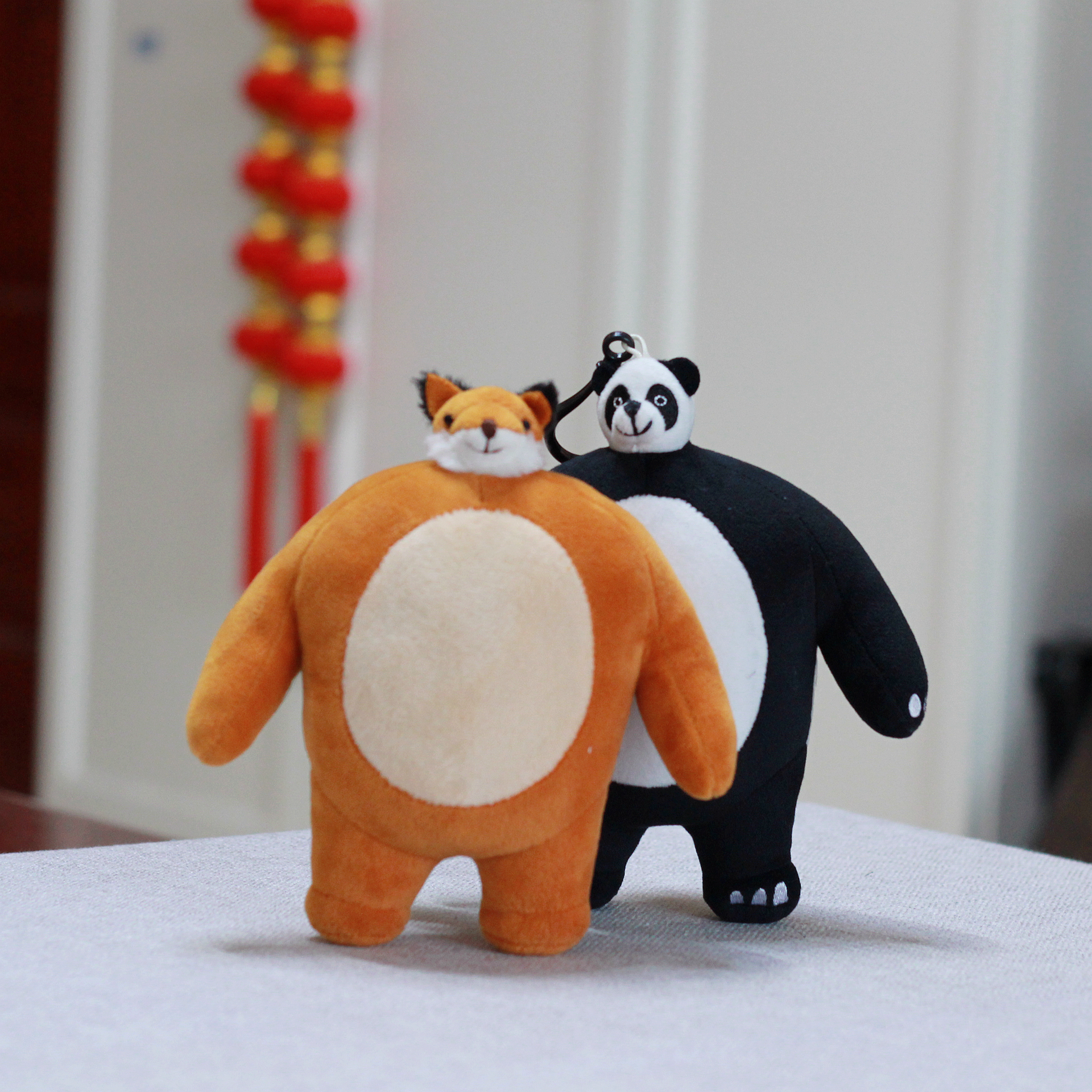 小头王国小头狐狸熊猫毛绒小挂件