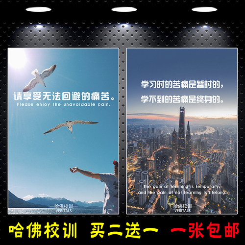 哈佛大学校训励志标语墙贴