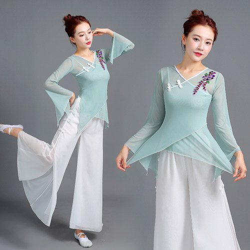 健美操服饰纱衣瑜伽艺考古典舞