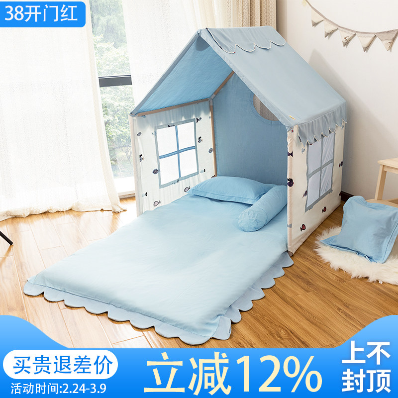 儿童帐篷游戏屋室内家用大号男孩可睡觉玩具屋宝宝卡通帐篷装饰灯