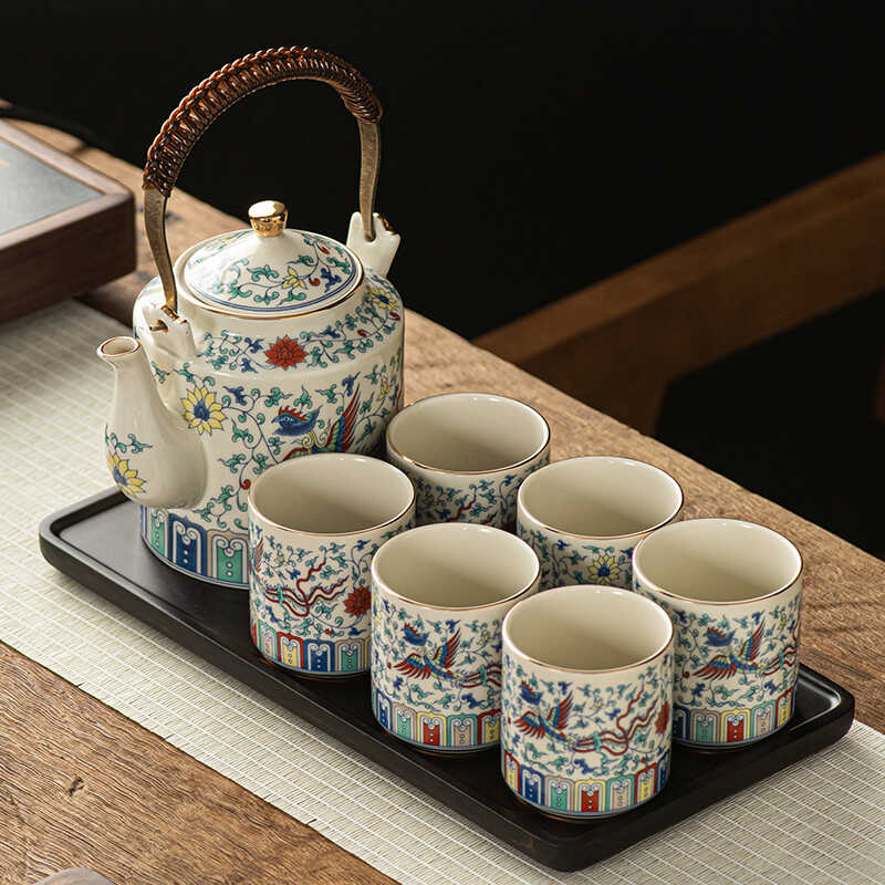 国潮功夫茶具套装陶瓷带过滤分离