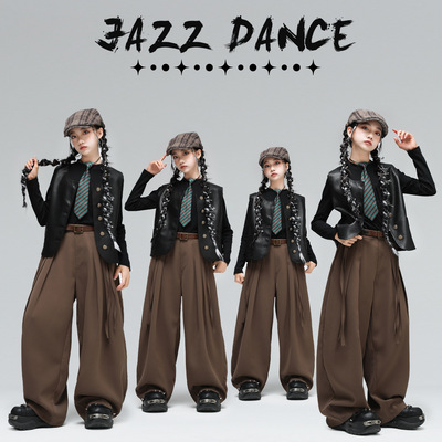 元旦女童爵士舞演出服少儿jazz街舞Popping表演儿童locking舞蹈服