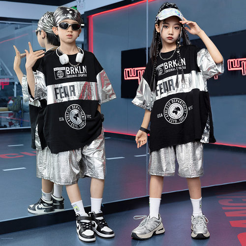 儿童街舞潮服定制街舞套装演出服男童架子鼓表演服少儿舞台服装夏