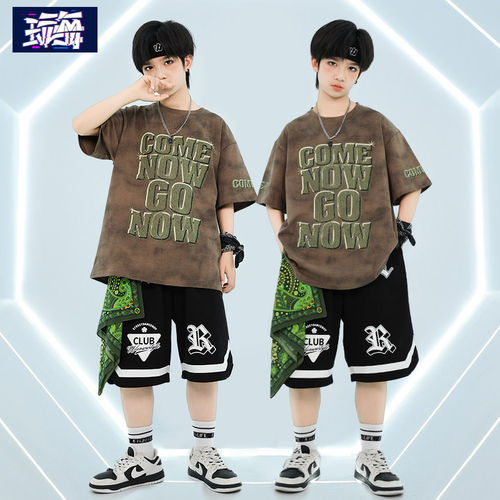 儿童街舞演出服套装hiphop男孩六一少儿嘻哈风酷帅炸街舞台表演服