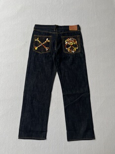牛仔裤 40码 RMC赤猿图案复古重磅男装 款 全新重工刺绣经典