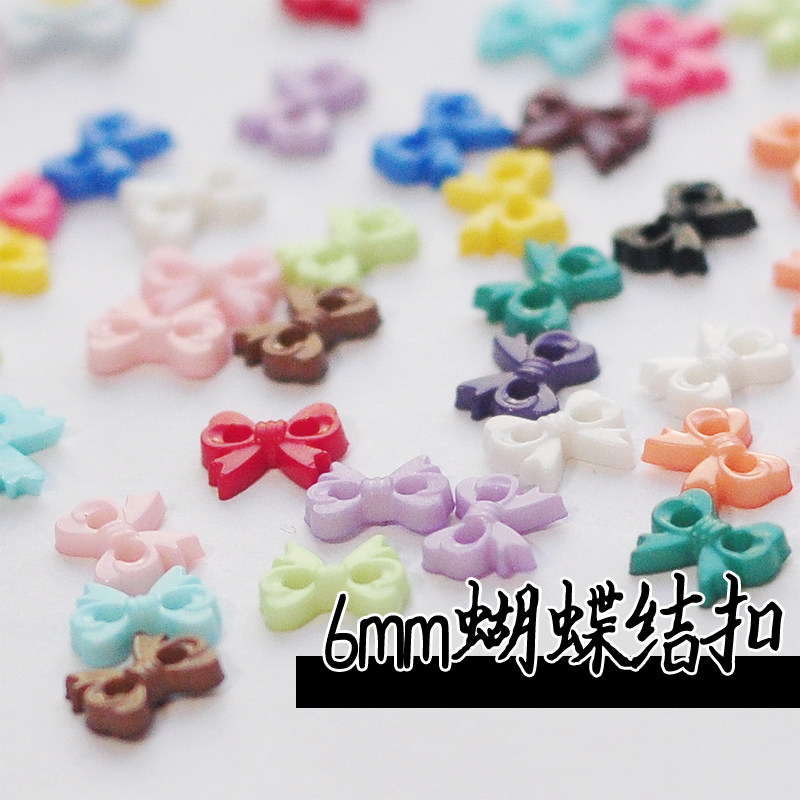 娃娃衣手工DIY辅料 迷你糖果蝴蝶结彩色塑料扣子 17色入