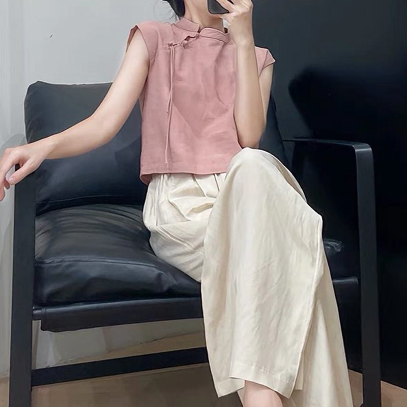 新中式国风女装唐装上衣高端奢华早春今年流行阔腿裤两件套装夏装