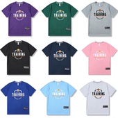 短袖 投篮服圆领速干上衣运动t恤印花宽松透气男女训练篮球服 美式