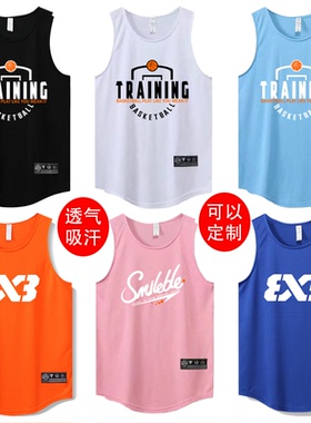 美式篮球服背心男坎肩无袖运动T恤球衣训练队服宽松速干透气定制