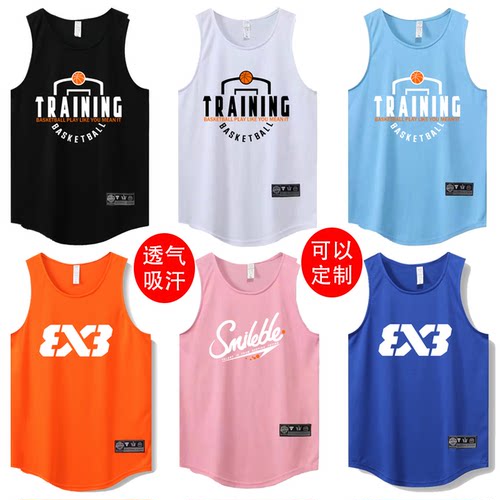 无袖美式篮球背心投篮服运动T恤