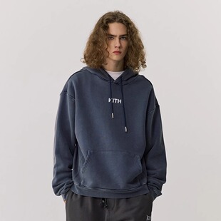 连帽外套 潮牌美式 KITh蜡染水洗刺绣卫衣男女2024秋冬新款 日系帽衫
