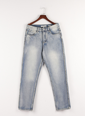 清仓！KITH DENIM美潮复古重水洗做旧牛仔裤男宽松直筒长裤子春秋