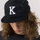 KITH麂皮绒嘻哈平沿帽子大头围男女刺绣高顶滑板帽不可调节平檐帽
