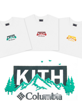 KITH限定 box 山峰印花短袖t恤男夏季新款美式情侣体恤纯棉打底衫