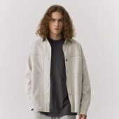 潮流秋冬季 新款 休闲宽松翻领工装 kith复古麂皮绒夹克衬衫 男士 外套