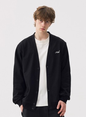 KITH 纽扣v领开衫男纯色休闲宽松打底刺绣衫女针织毛衣外套情侣款