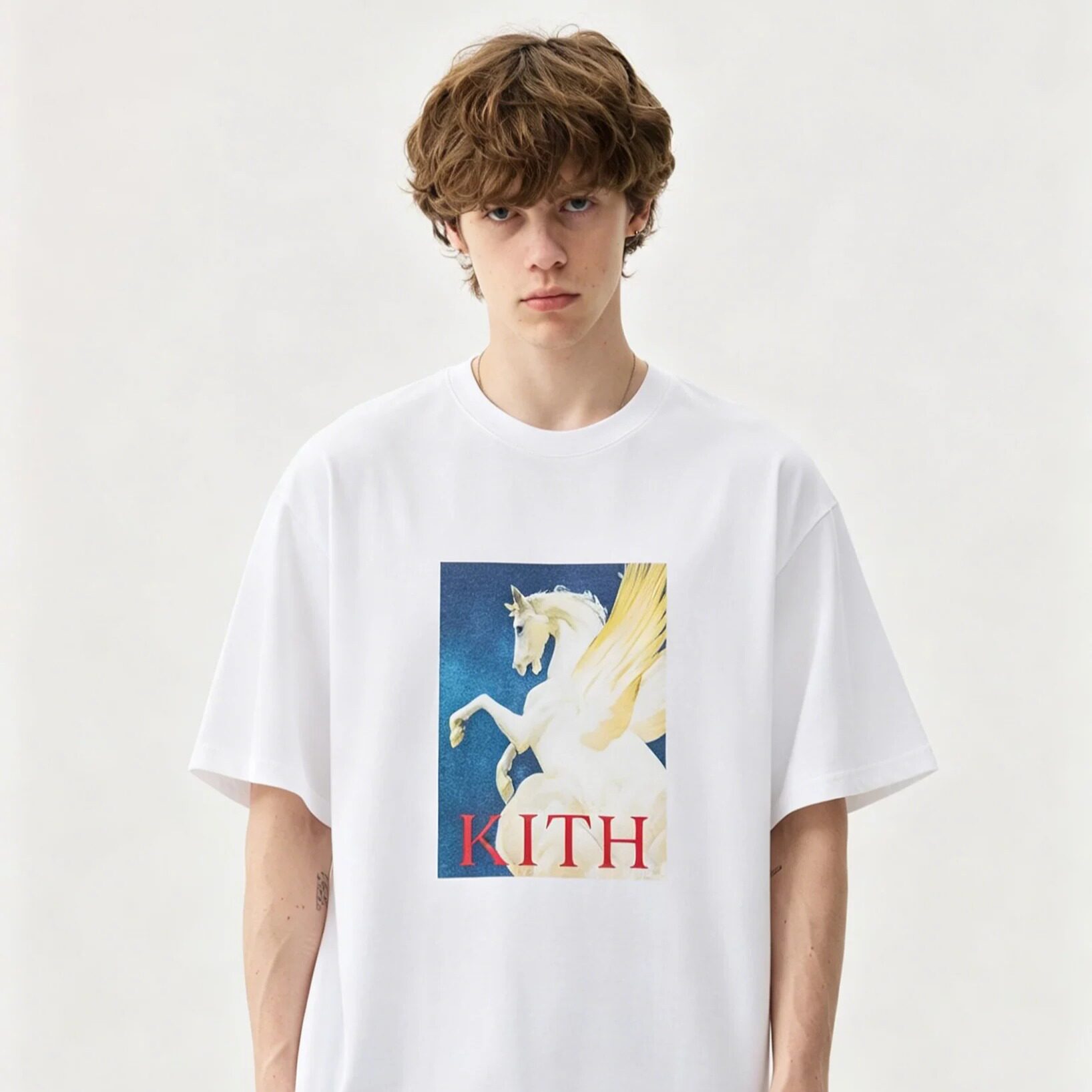 KITH2026夏季新款飞马纯棉百搭潮男美式休闲圆领宽松短袖T恤tee女 - 实物图