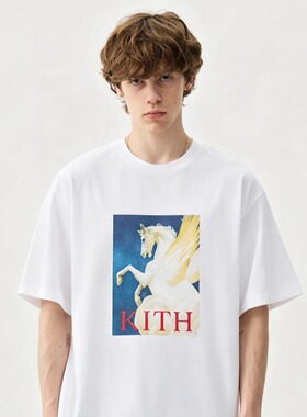 KITH2026夏季新款飞马纯棉百搭潮男美式休闲圆领宽松短袖T恤tee女