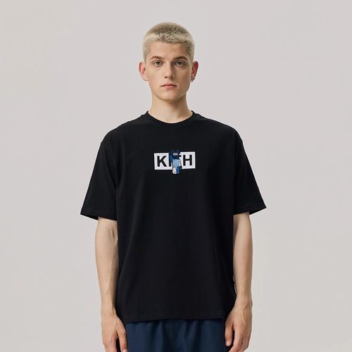 暴力熊宽松情侣植绒刺绣圆领短袖