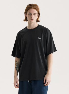 defans Kith经典刺绣Logo Tee宽松圆领短袖男女情侣美潮简约百搭T