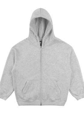 KITH 美式连帽卫衣男女2024秋冬加绒加厚情侣装拉链开衫运动外套